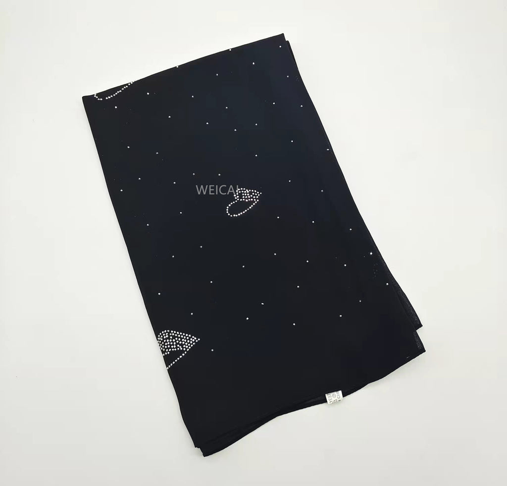 New solid color pearl chiffon scarf hot diamond scarf  scarf Middle East Malaysia headscarf