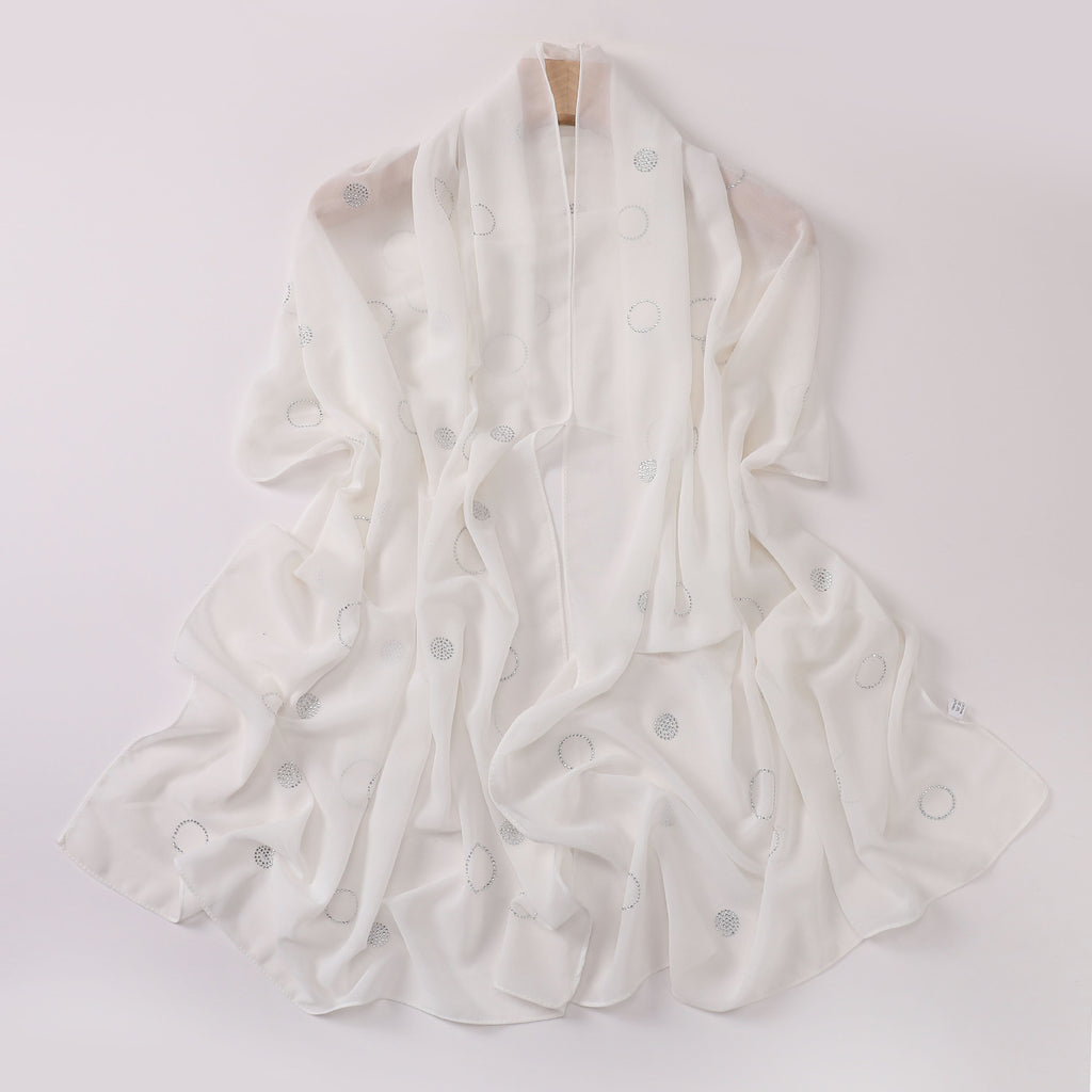 Pearl chiffon hot diamond long scarf, Indonesian headscarf, Middle East and Africa headscarf