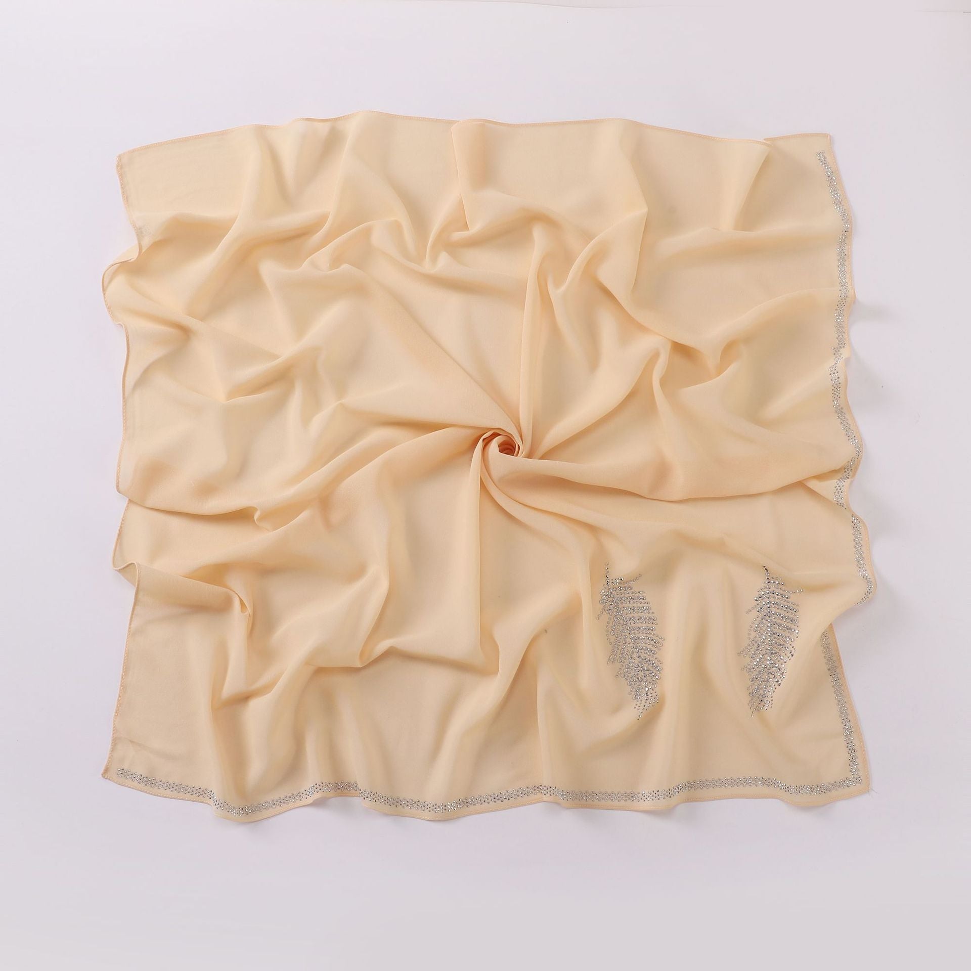 New Pearl Chiffon Hot Diamond Square Scarf 90 × 90cm High Quality Headscarf Hijab