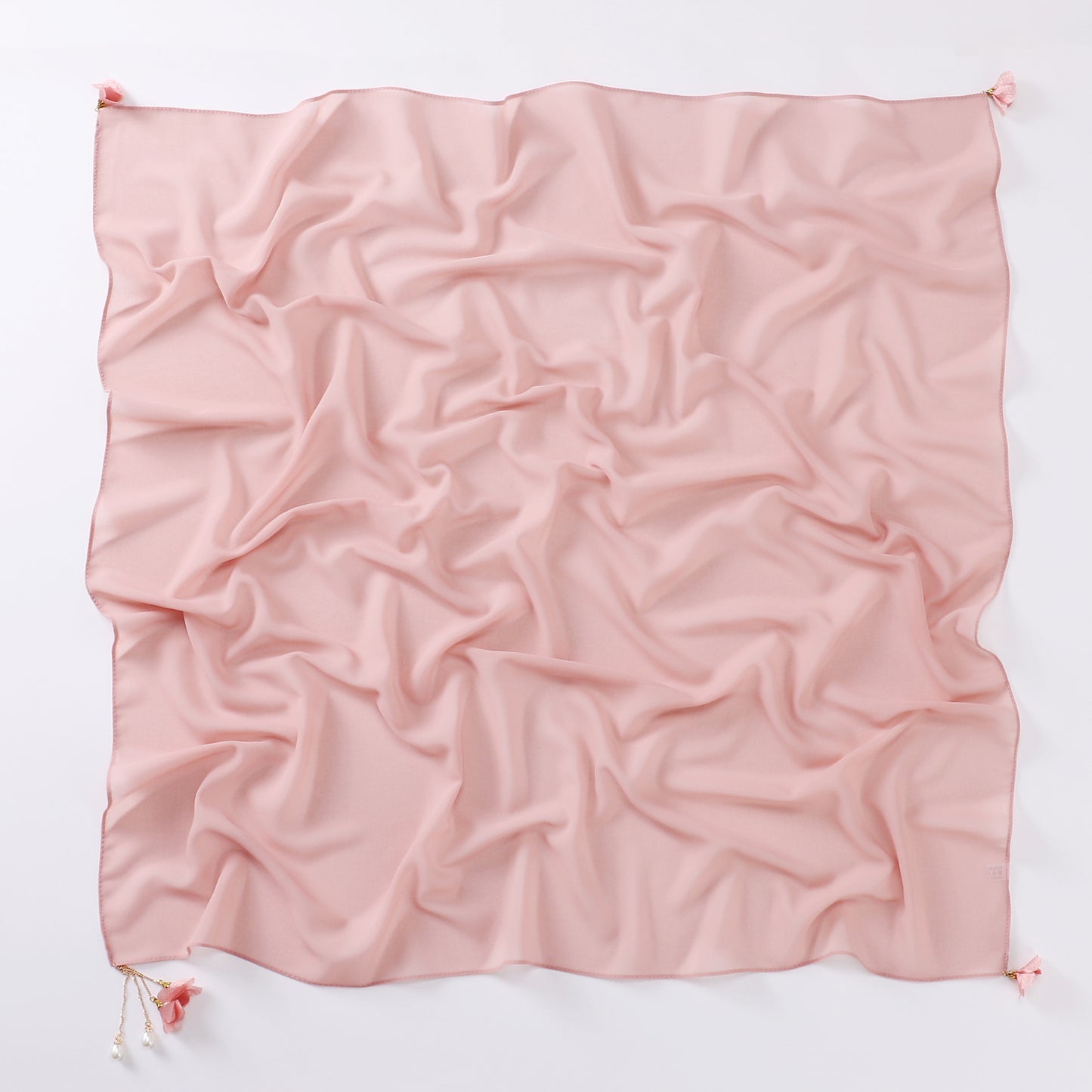 Pearl flower pendant pearl chiffon square scarf 90 * 90cm headscarf