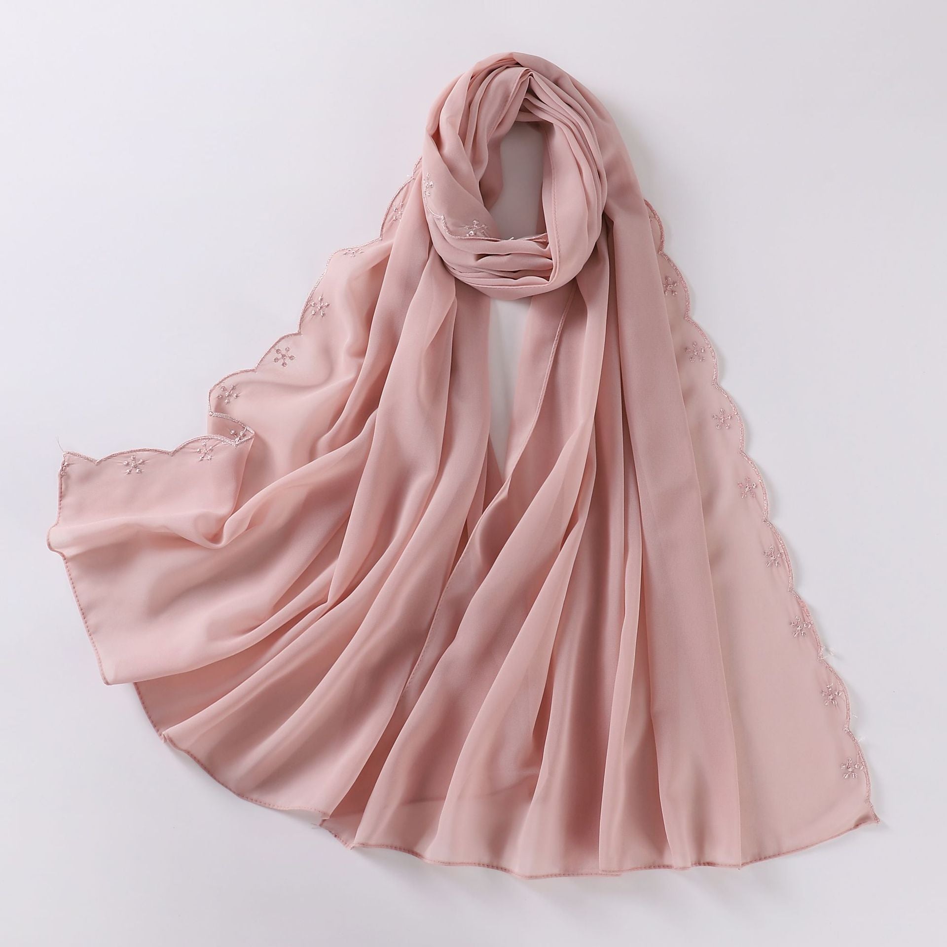 New embroidered pearl chiffon scarf female Malaysia headscarf  Middle East Africa hijab