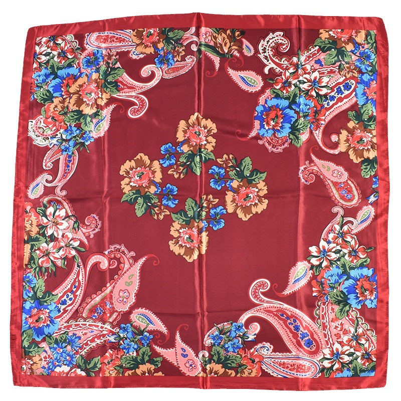 New stylish and elegant flower 90 satin women's decorative large square scarf scarf headscarf