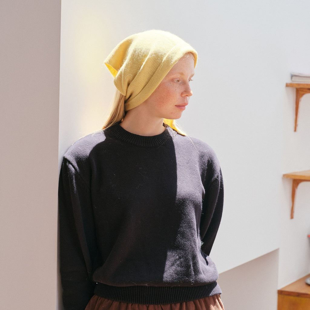 Korean rabbit hair wool blended knitted triangular scarf women's autumn and winter neck protection wool small scarf shoulder