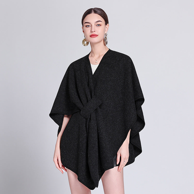 European and American autumn and winter new Internet celebrity temperament loose fashion scarf shawl with cape cape shawl women's coat