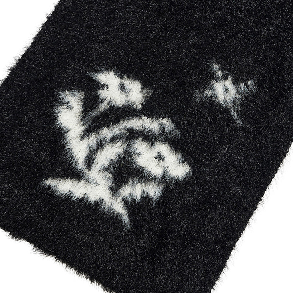 Korean niche designer double-layer color matching flower knitted scarf women's imitation mink soft retro wool scarf