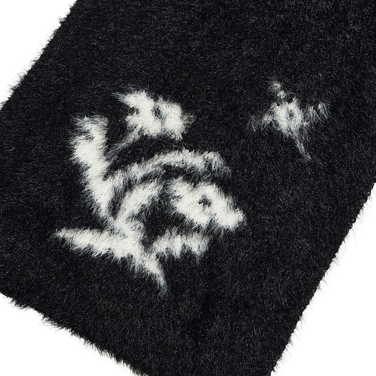 Korean niche designer double-layer color matching flower knitted scarf women's imitation mink soft retro wool scarf