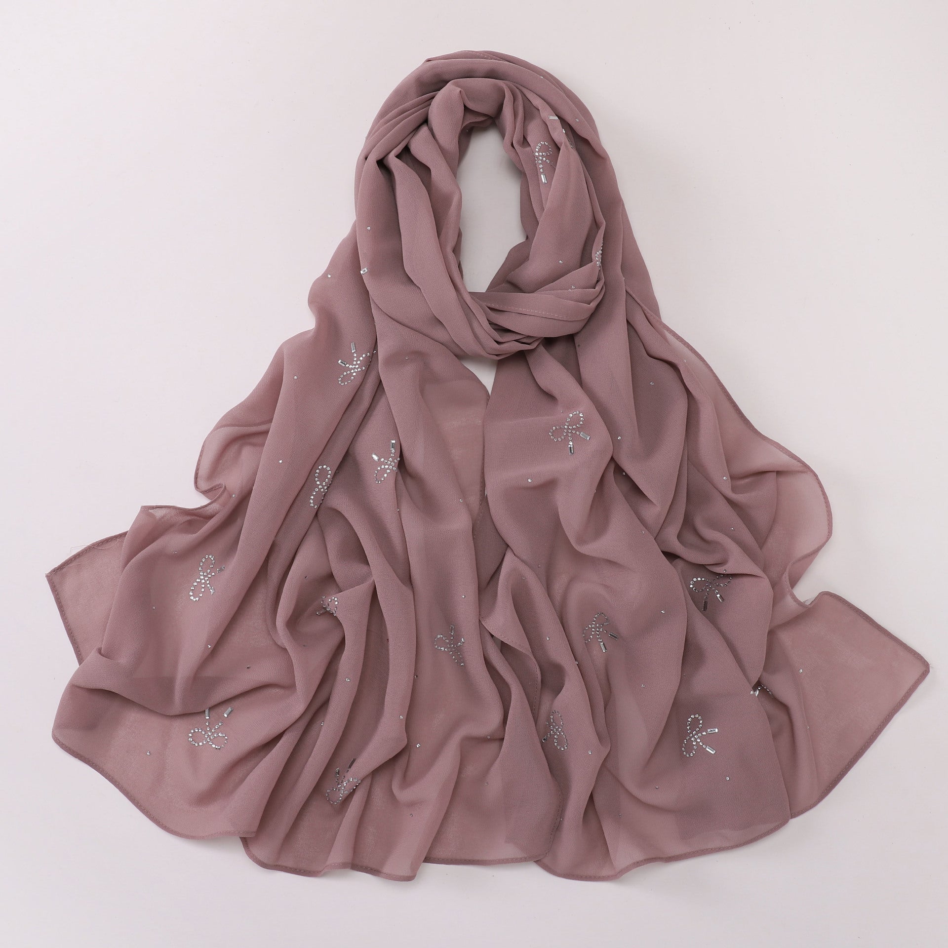 New Pearl Chiffon Muslim Hot Diamond Long Middle East Headscarf