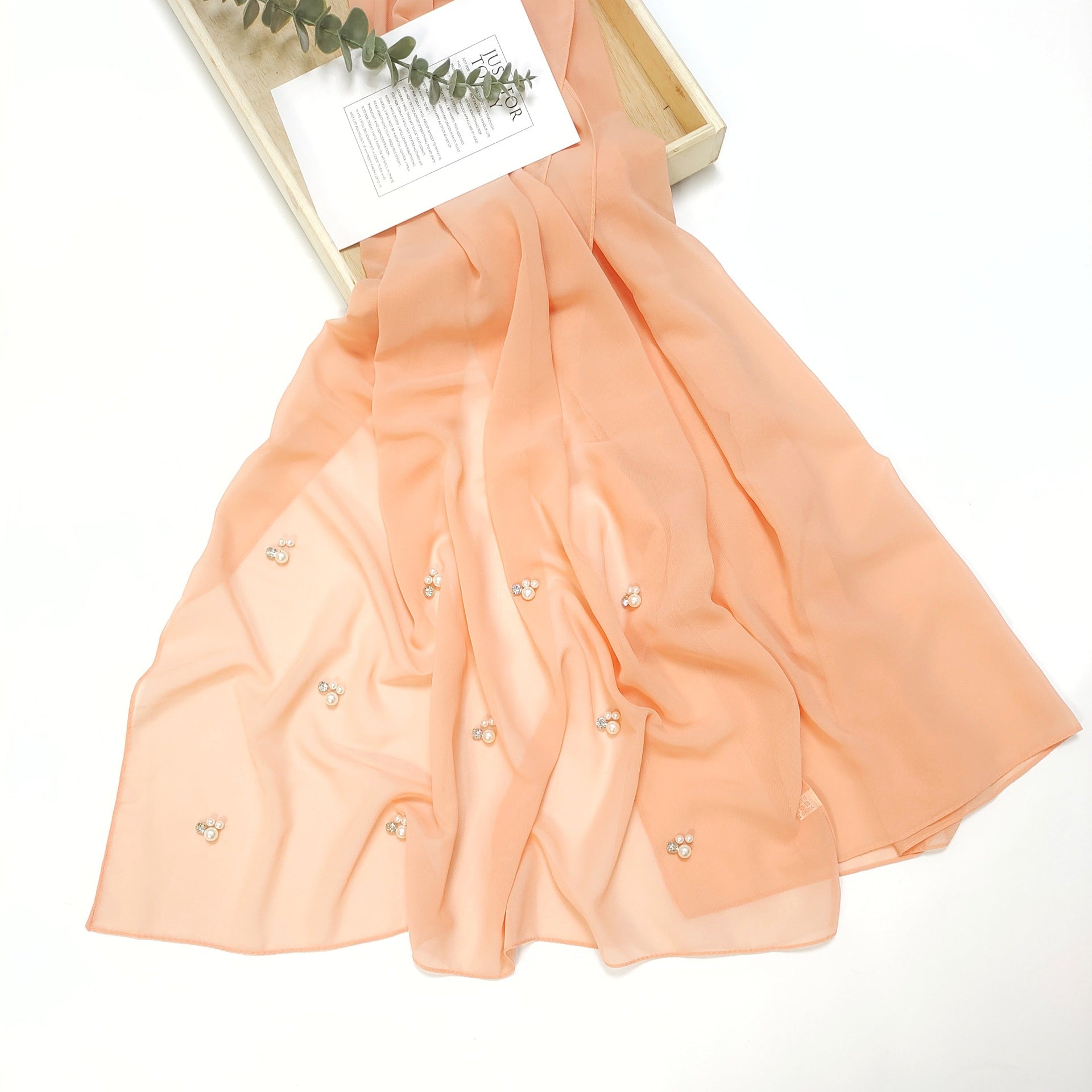 New Malaysian hijab nail pearl rhinestone chiffon scarf  scarf Middle East headscarf