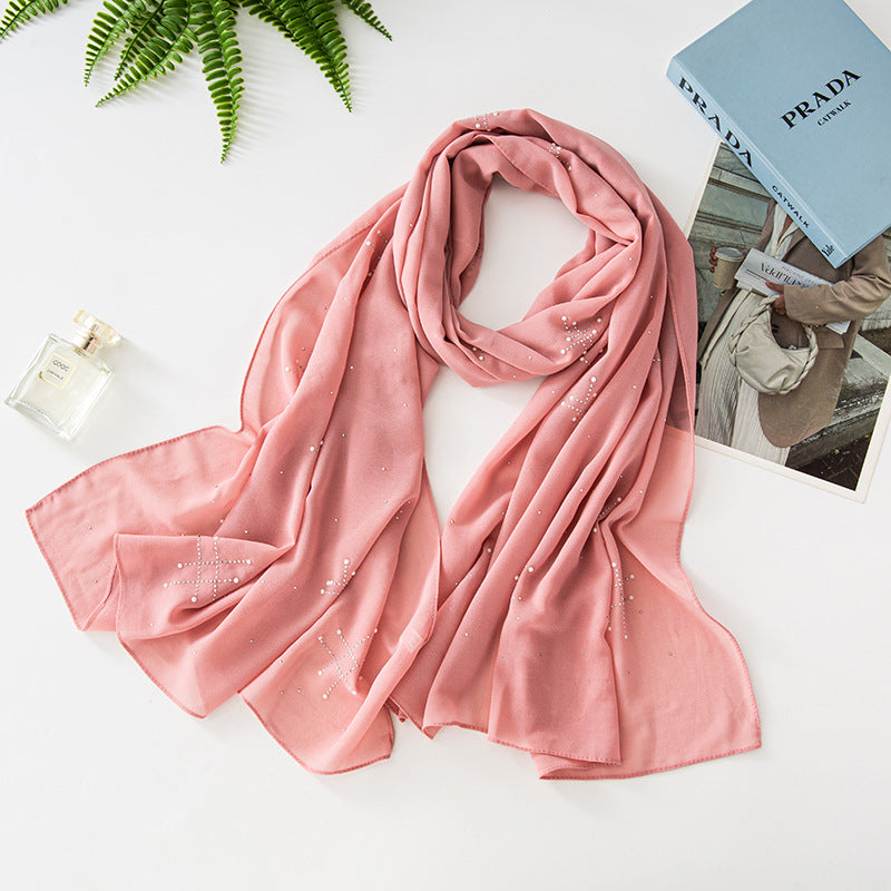 Chiffon ceramic hot diamond scarf  scarf Middle East Africa headscarf Malay headscarf