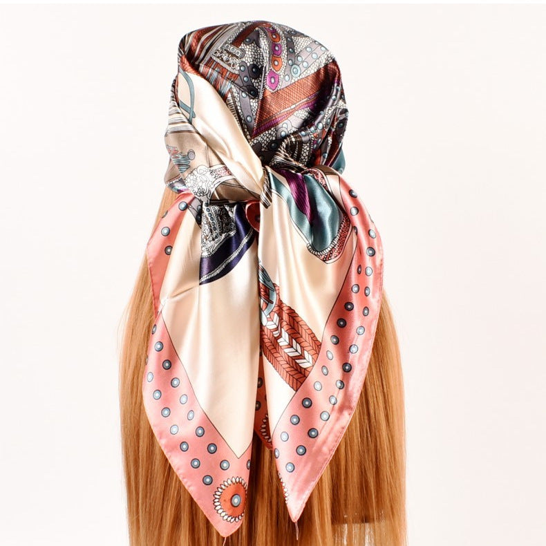 Autumn and winter new street 90 * 90 fashion satin square scarf, silk scarf, scarf, shawl