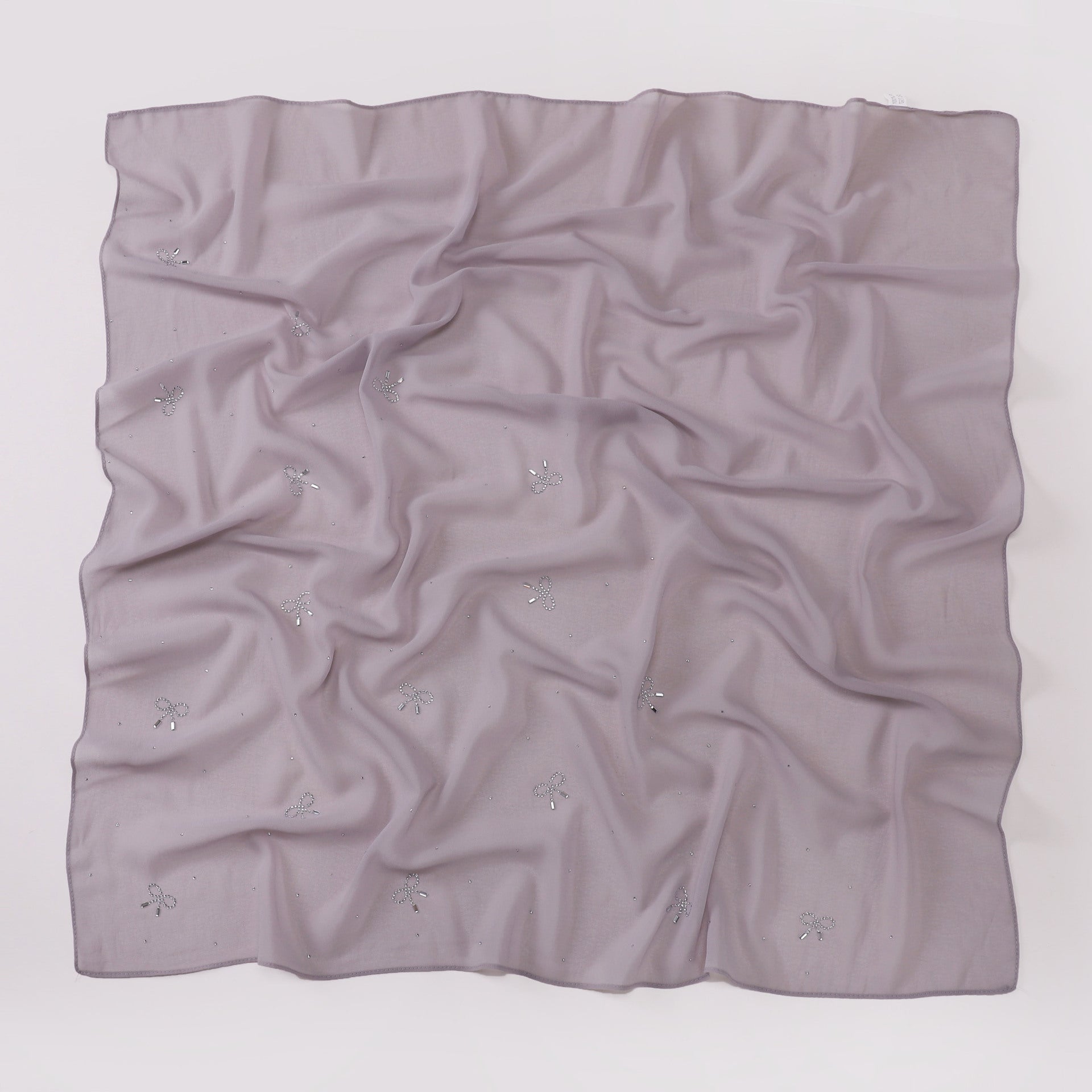Simple solid color hot diamond pearl chiffon square scarf fashion scarf 90CM