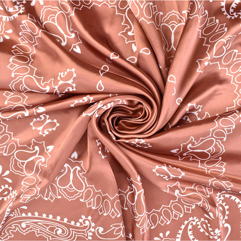 New fashionable and elegant twin cashew flower small water drop pattern 90-color large square scarf headscarf scarf silk scarf