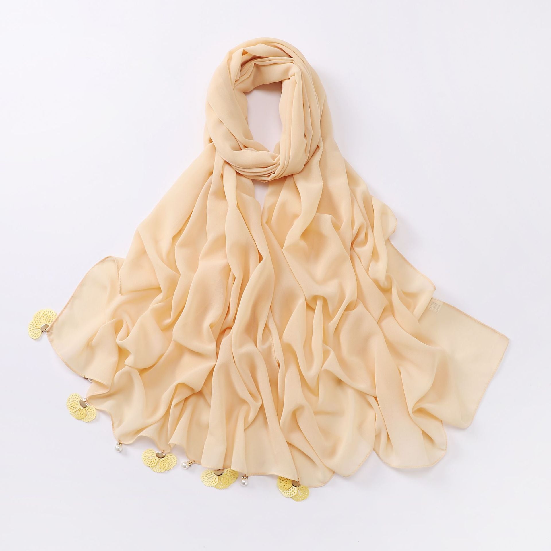Hot-selling new solid-color chiffon scarf, thin flower hollow monochrome sunscreen shawl fashion headscarf women