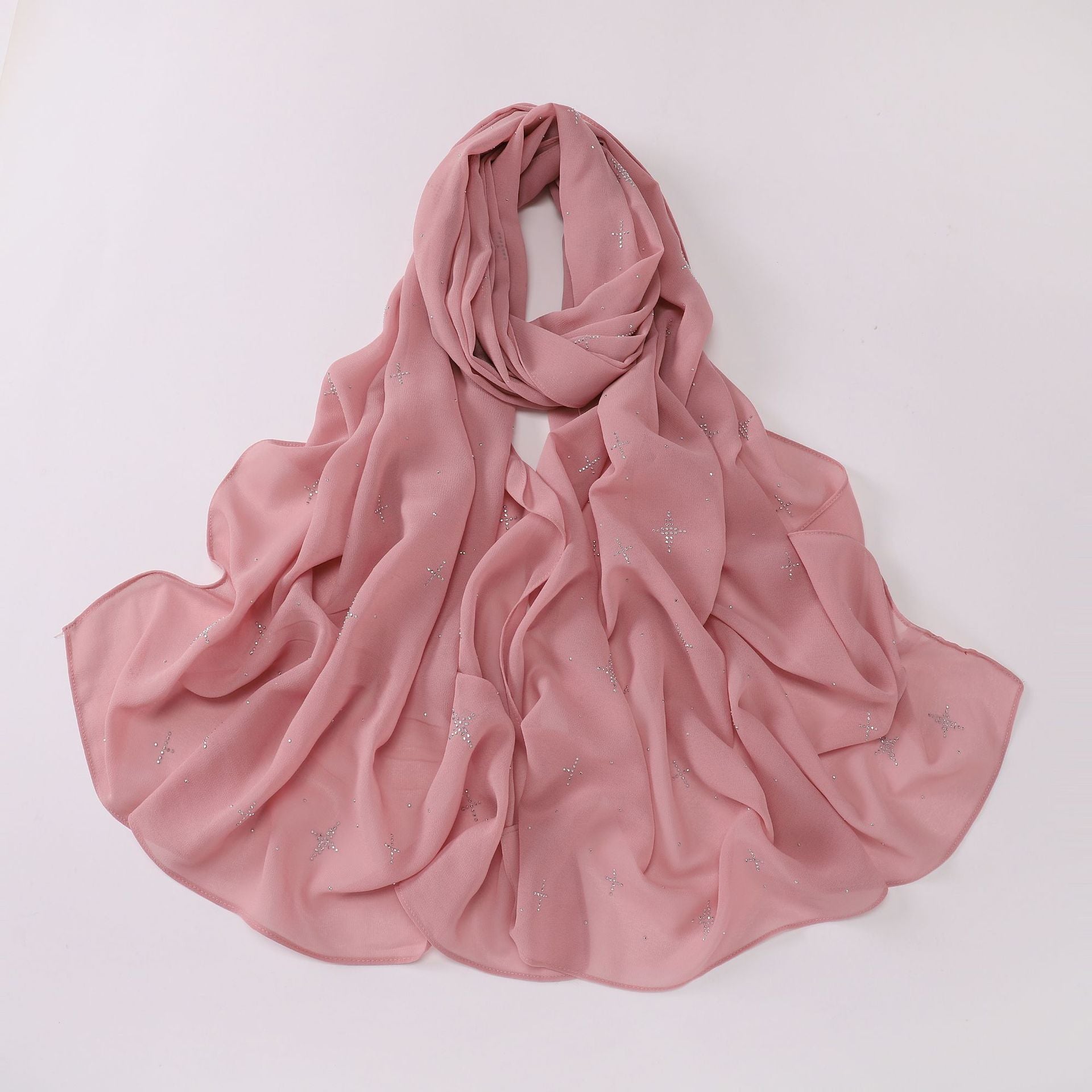 New Pearl Chiffon Sky Star Hot Diamond Middle East and Africa Headscarf Hijab