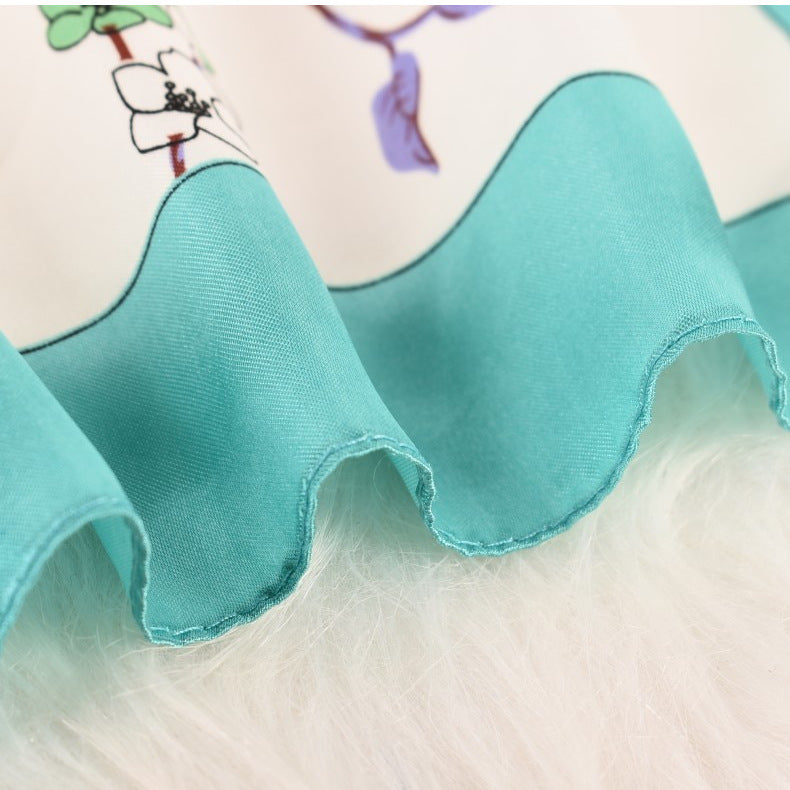 Summer new fashion small fresh plum blossom 90 square scarves women, printed fashion large silk scarves, scarves silk scarves