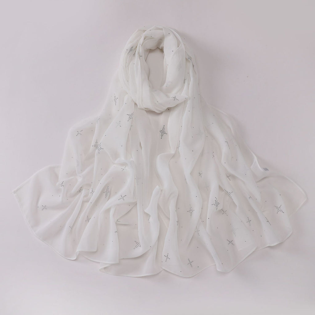 New Pearl Chiffon Sky Star Hot Diamond Middle East and Africa Headscarf Hijab