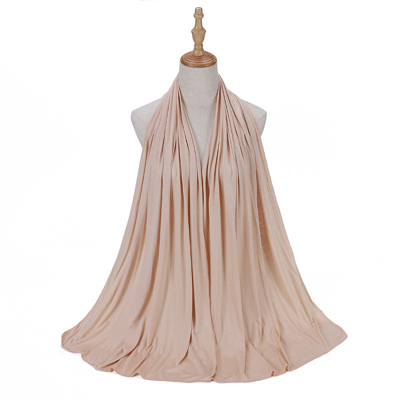 New Solid Color Jersey Hijab Women Plain Color Jesey Scarf Mercerized Cotton Headscarf