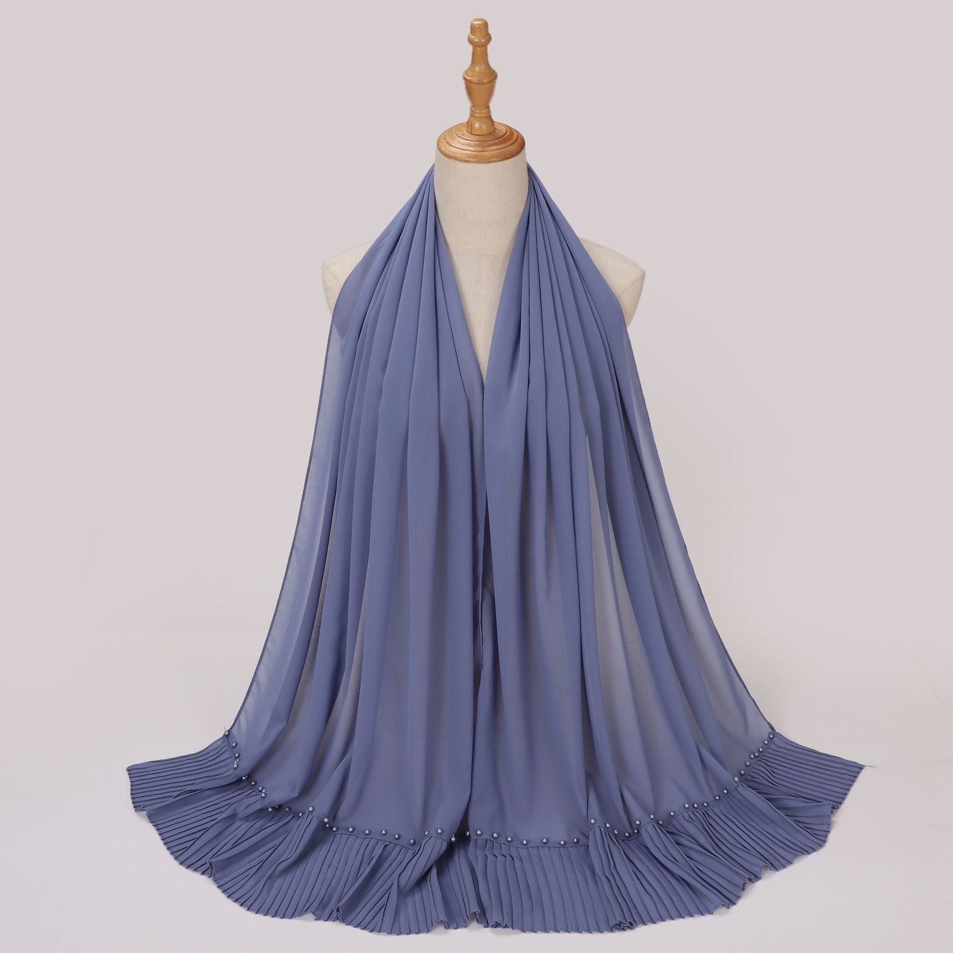 New pearl chiffon, pleated beaded scarf, gauze, malay headscarf, middle east Africa hijab