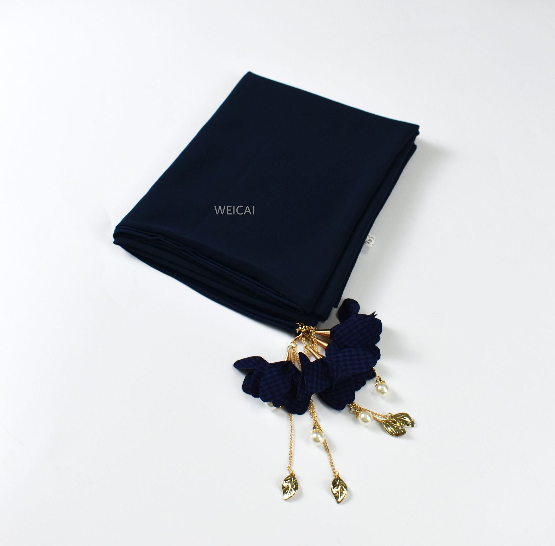 New pearl chiffon scarf women's hijab flower tassel headscarf
