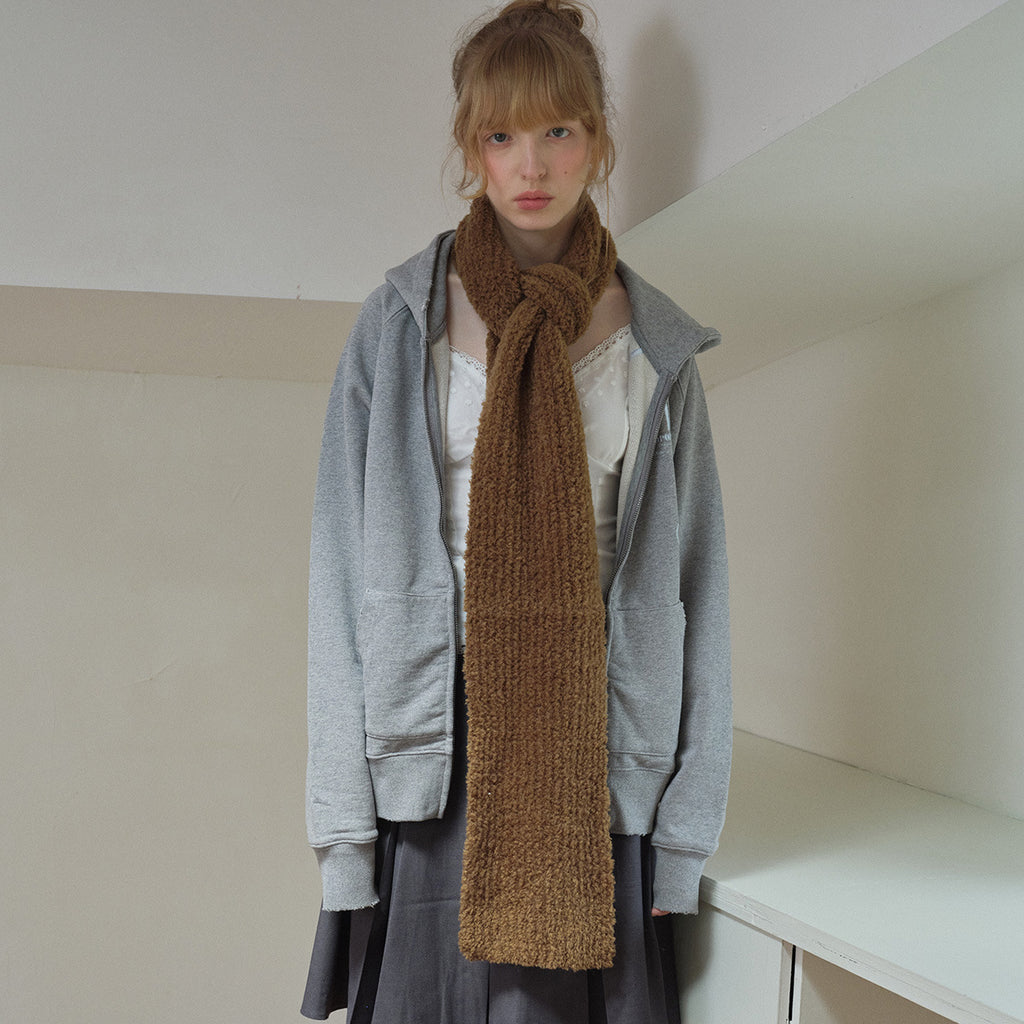 25% wool blended Korean curly hair knitted scarf women's autumn and winter soft atmosphere wool scarf ins