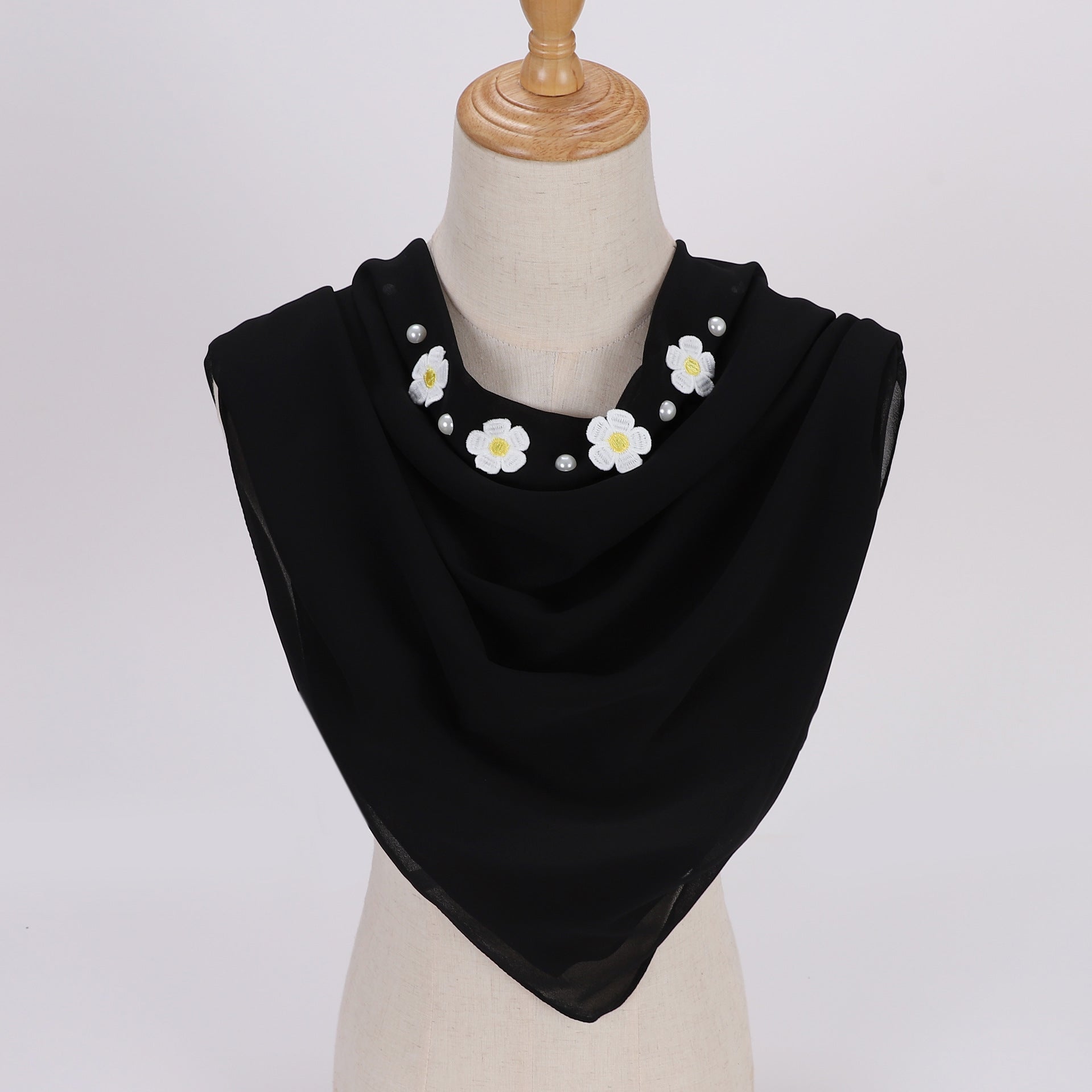 New fashion gardenia pearl chiffon square scarf  scarf 90cm square scarf