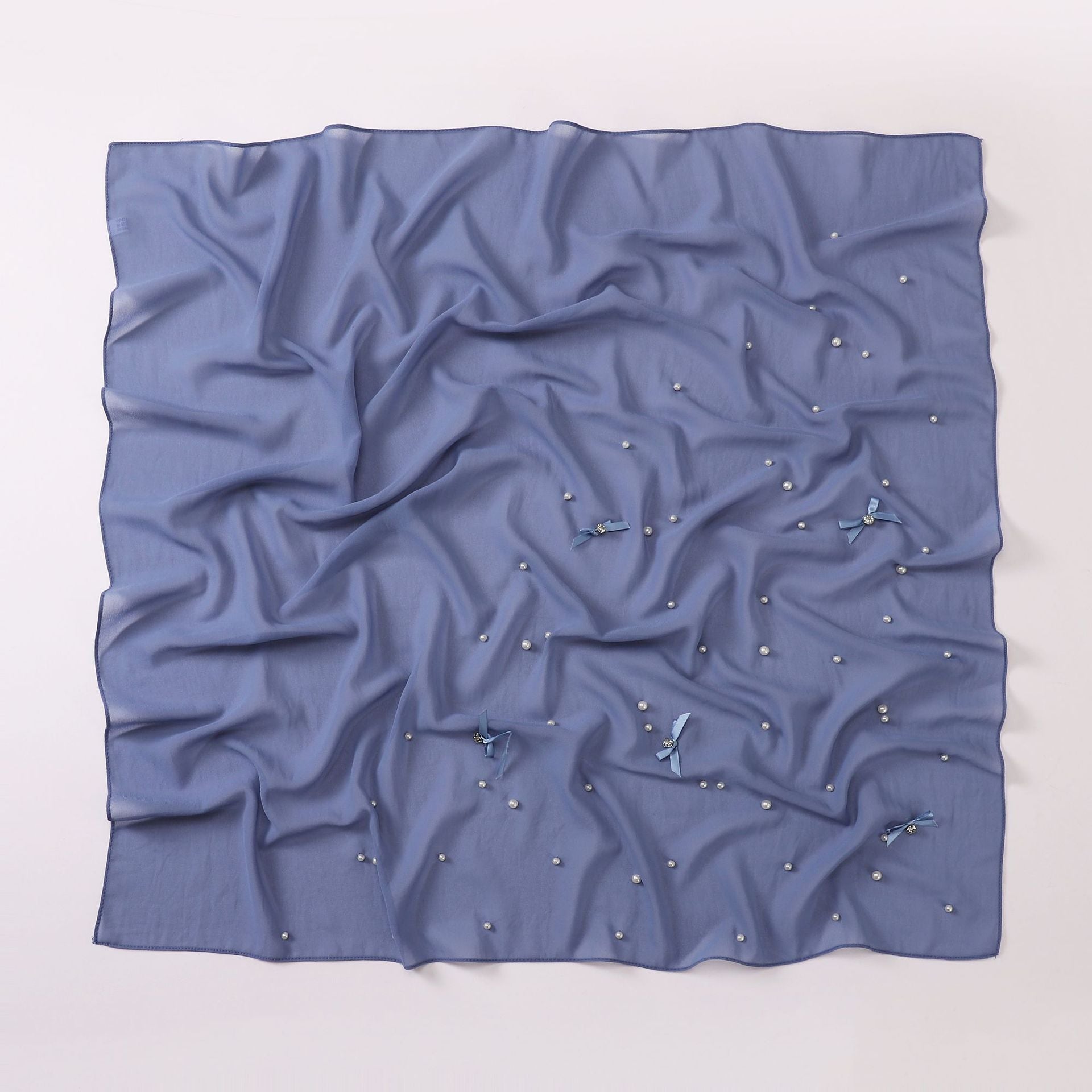 Gypsy beads handmade bow pearl snow square scarf yarn Middle East headscarf