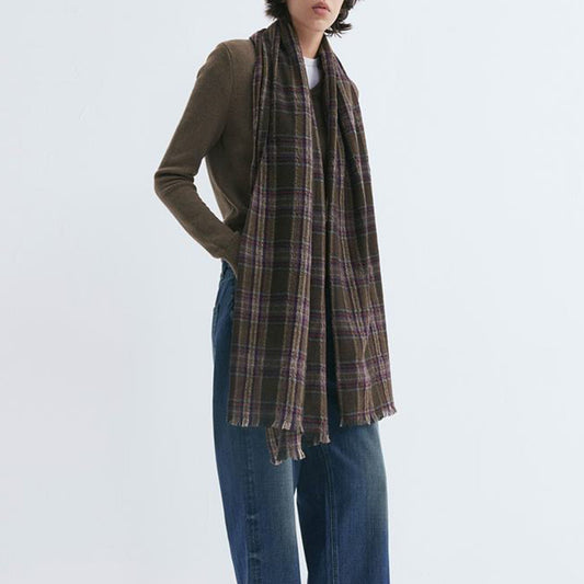 Vintage plaid shawl scarf women's winter matching style atmosphere warm scarf