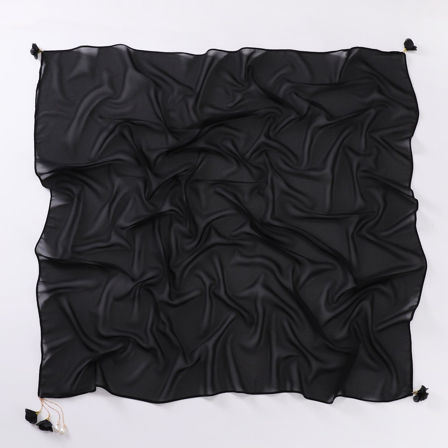 Pearl flower pendant pearl chiffon square scarf 90 * 90cm headscarf