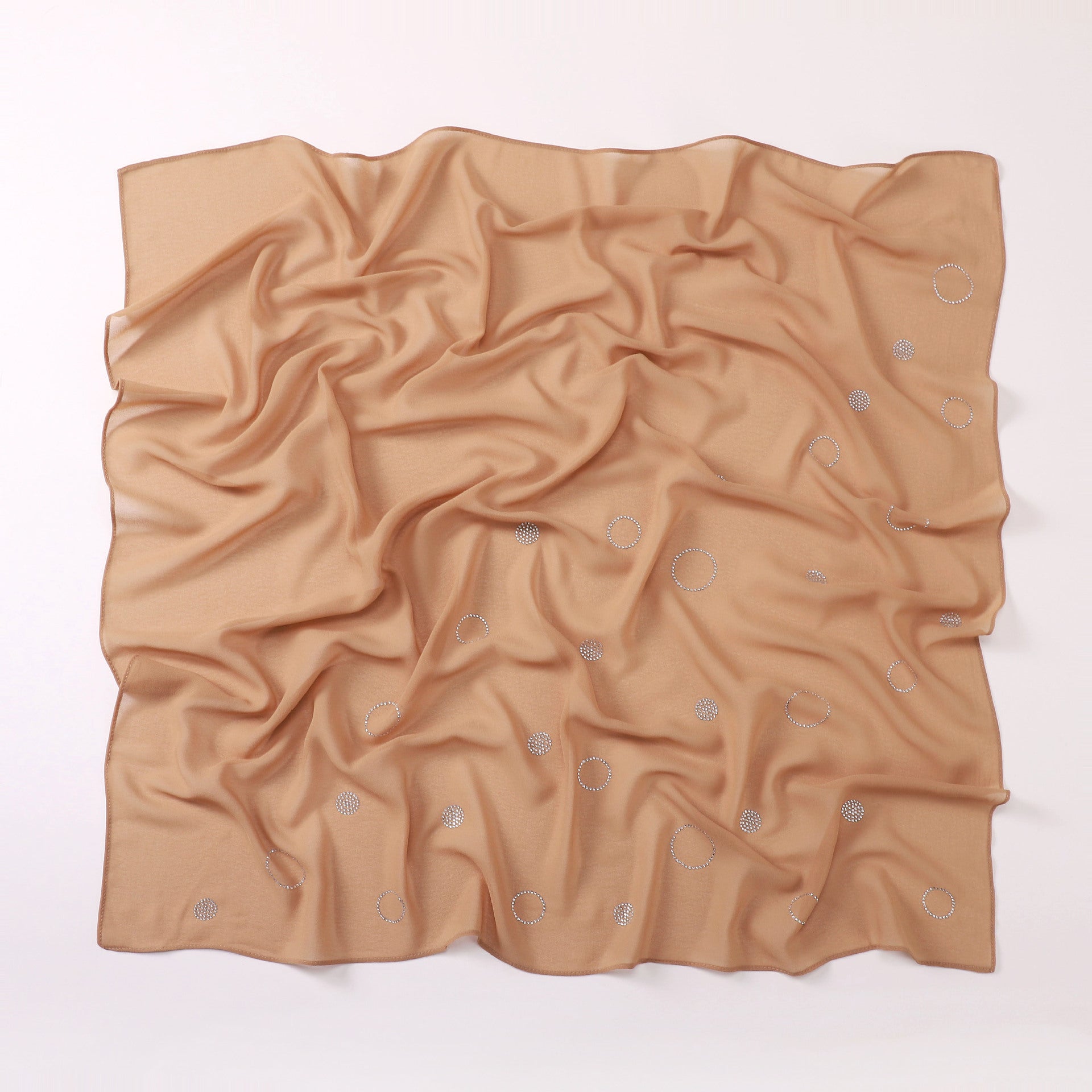 New Pearl Chiffon Circle Hot Diamond 90cm Square Scarf Malaysia Indonesia