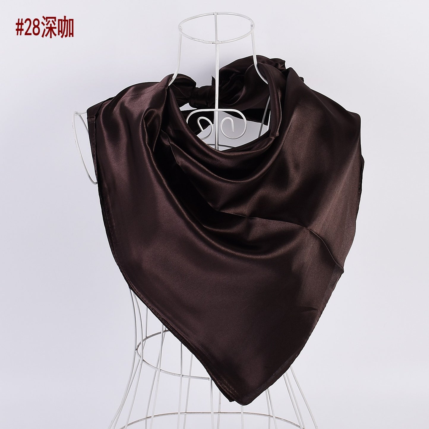 New solid color monochrome women's 90cm imitation silk large square scarf silk scarf, pure color square scarf advanced sense