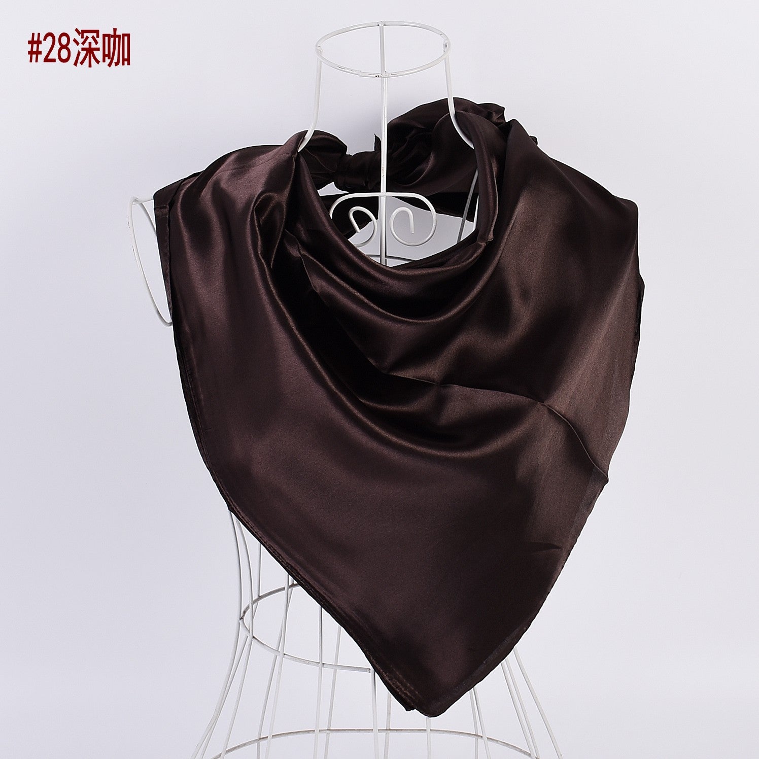 New solid color monochrome women's 90cm imitation silk large square scarf silk scarf, pure color square scarf advanced sense