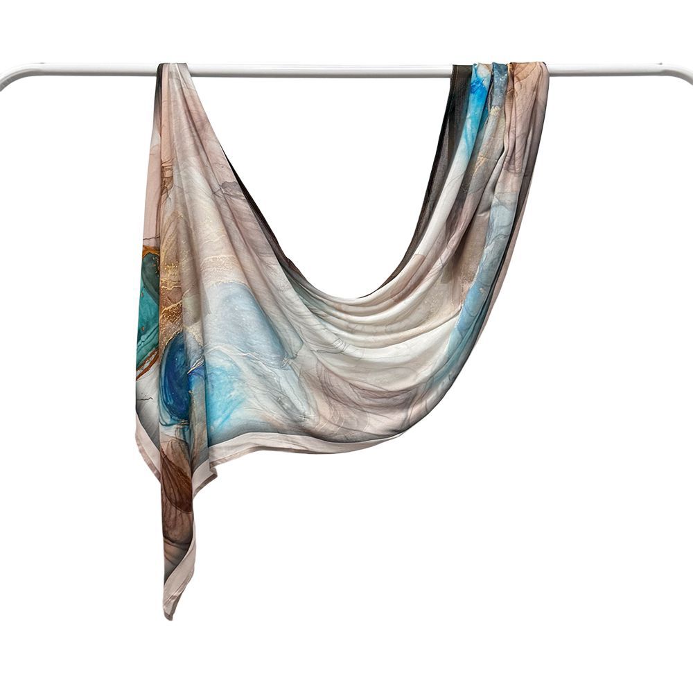 Modal cotton Jersey headscarf marble pattern digital print scarf ethnic Muslim shawl headscarf