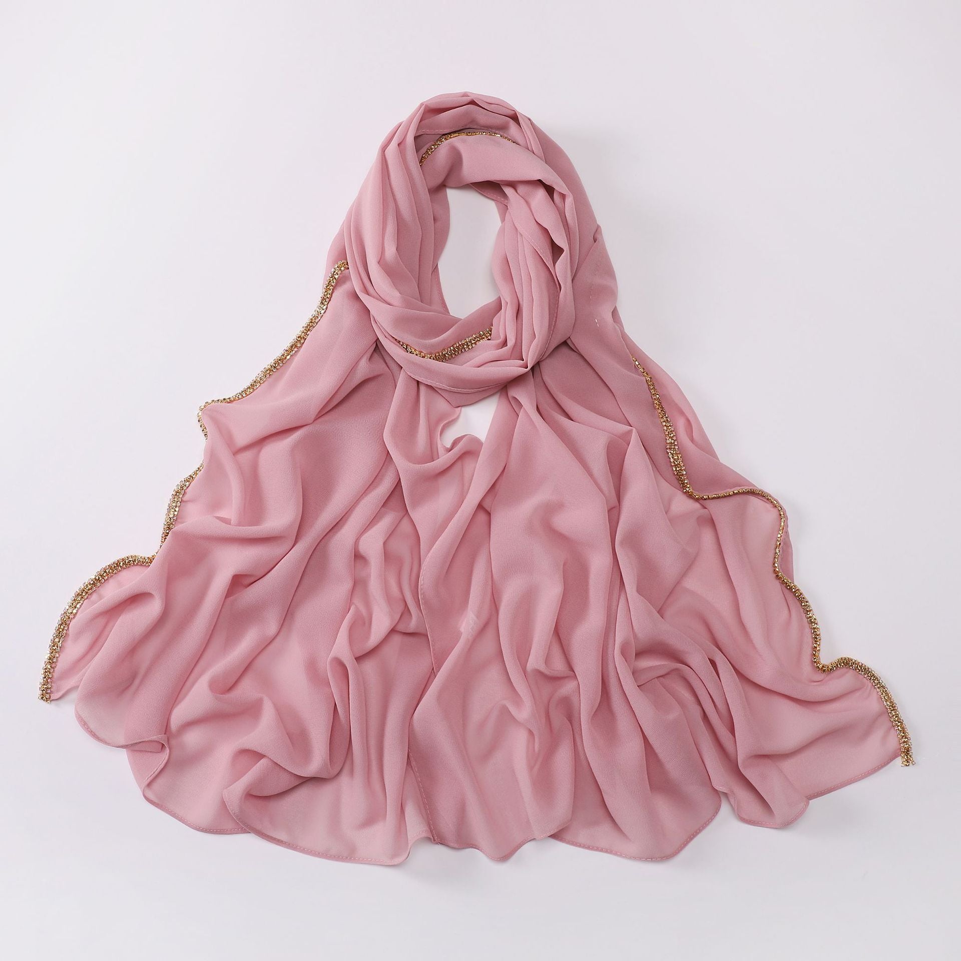 New copper bottom bright diamond chiffon scarf yarn Middle East Africa headscarf Malay headscarf