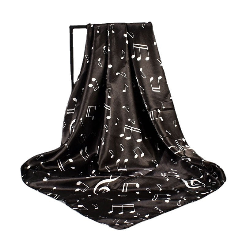 Summer new music note satin square scarf silk scarf, fashion imitation silk scarf