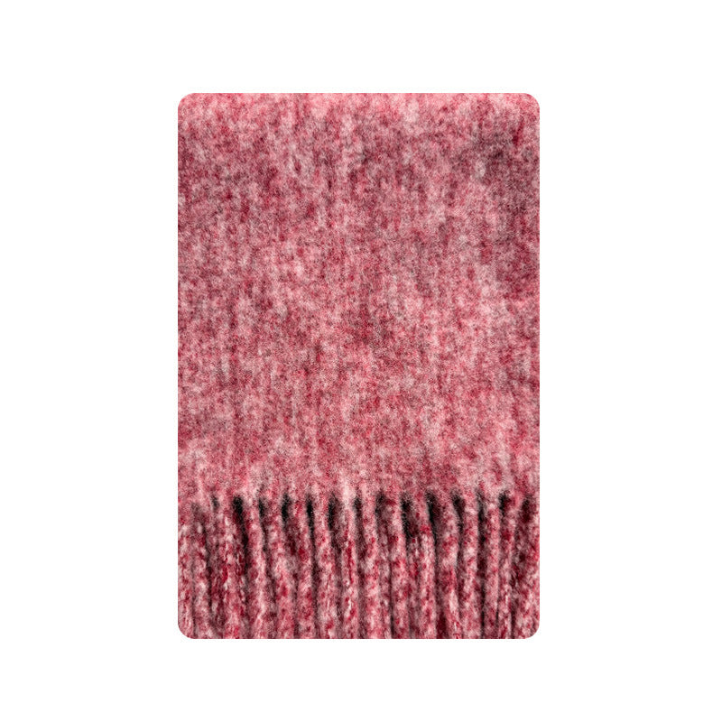 82% Duncan wool clip flower solid color scarf women's winter Korean atmosphere thickened fringed shawl scarf