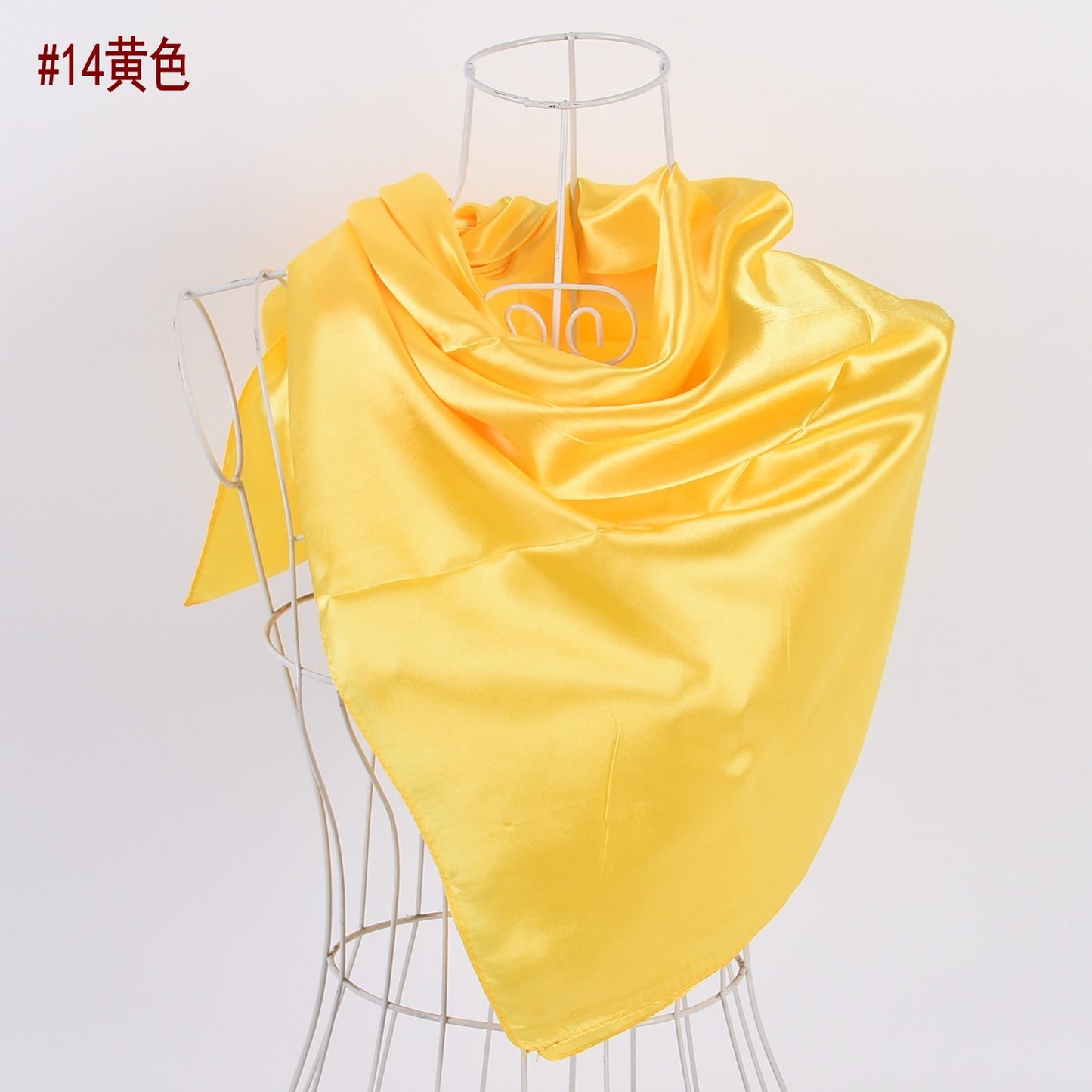 New solid color monochrome women's 90cm imitation silk large square scarf silk scarf, pure color square scarf advanced sense