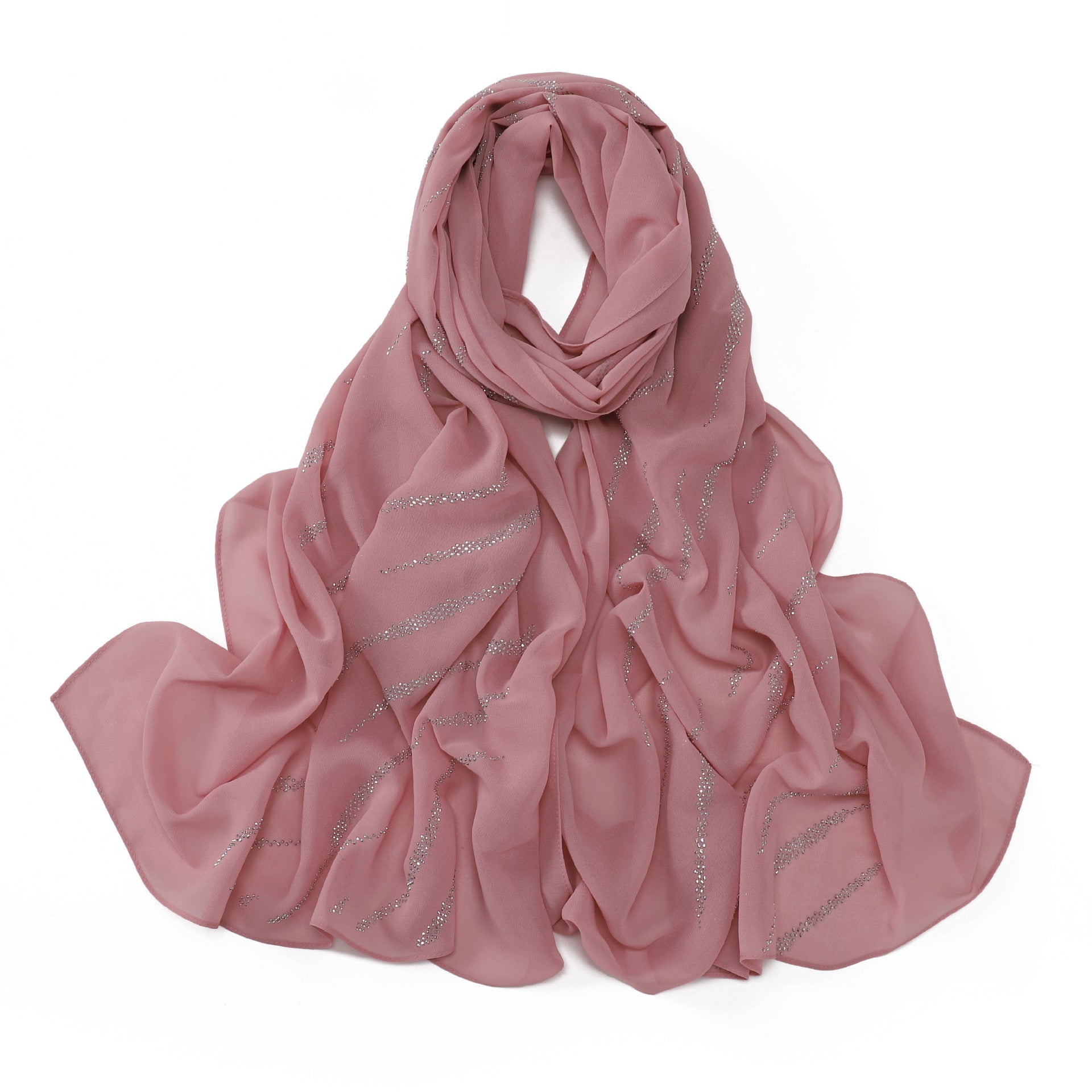 New Pearl Chiffon Slant Strip Hot Diamond Long Towel Yarn Malaysia Indonesia African Headscarf