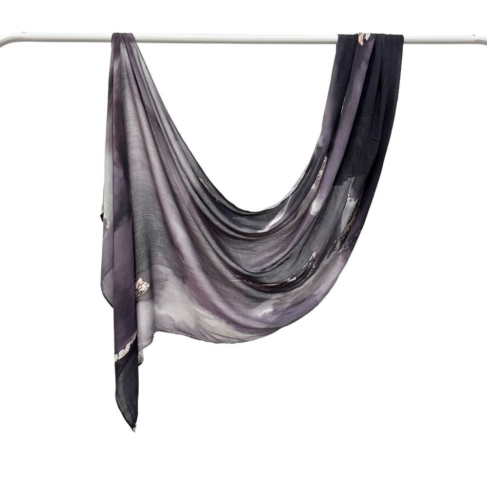 Modal cotton Jersey headscarf marble pattern digital print scarf ethnic Muslim shawl headscarf