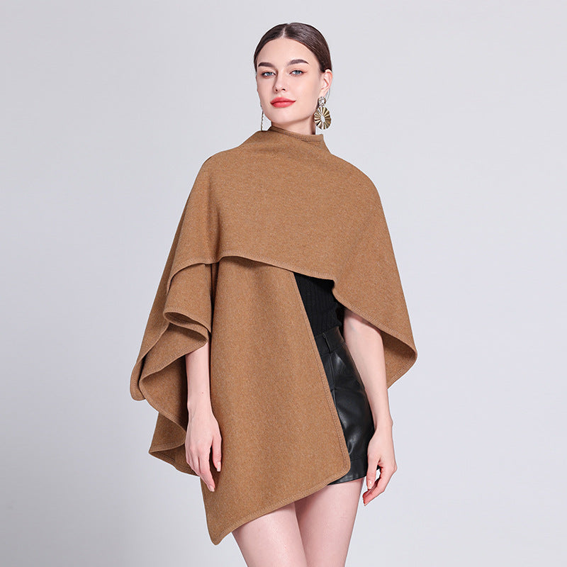 European and American autumn and winter new Internet celebrity temperament loose fashion scarf shawl with cape cape shawl women's coat