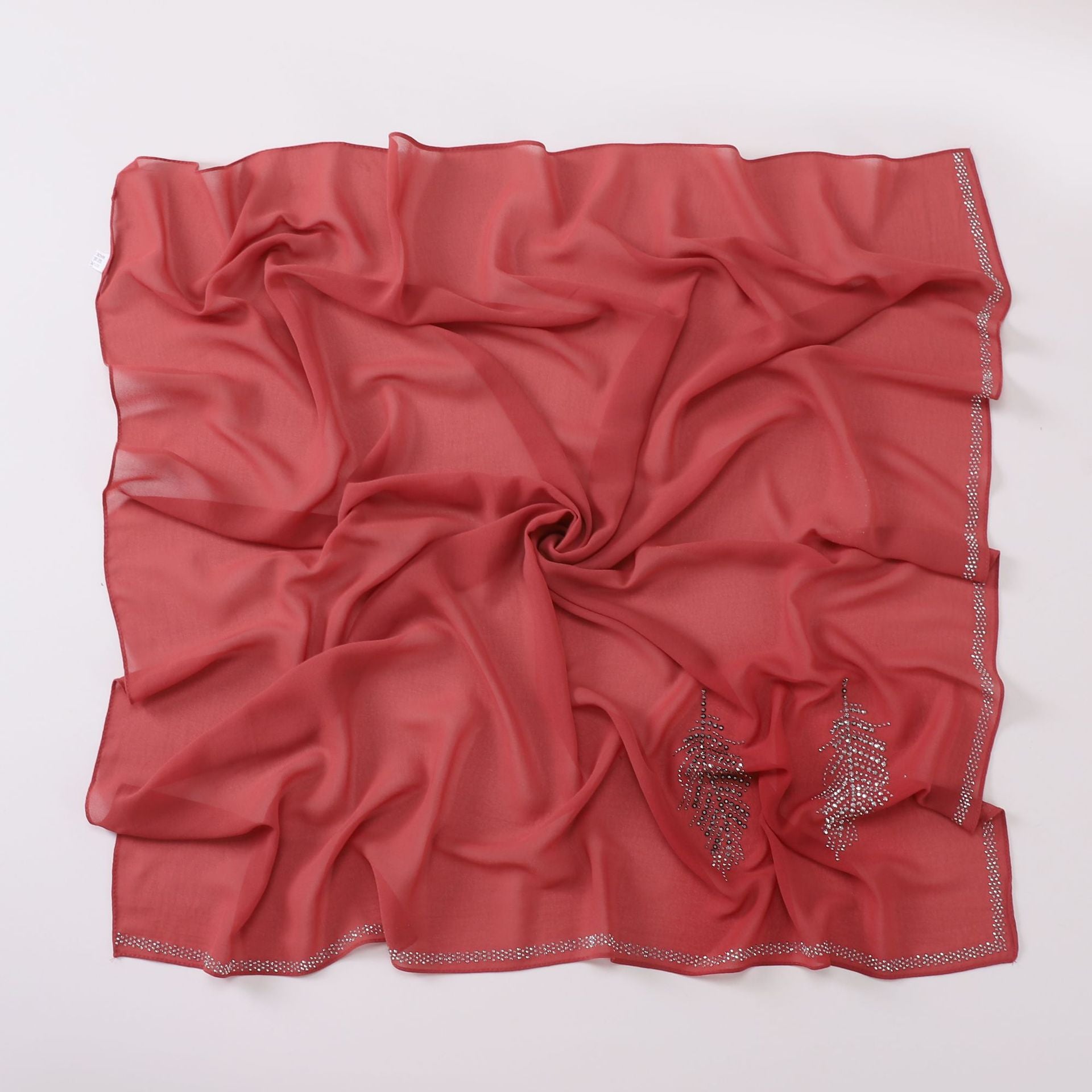 New Pearl Chiffon Hot Diamond Square Scarf 90 × 90cm High Quality Headscarf Hijab