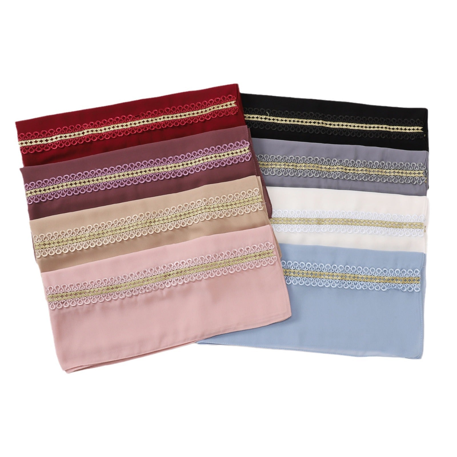 New pearl chiffon color lace long towel, yarn towel, Middle East, Africa, Malaysia, Indonesia headscarf