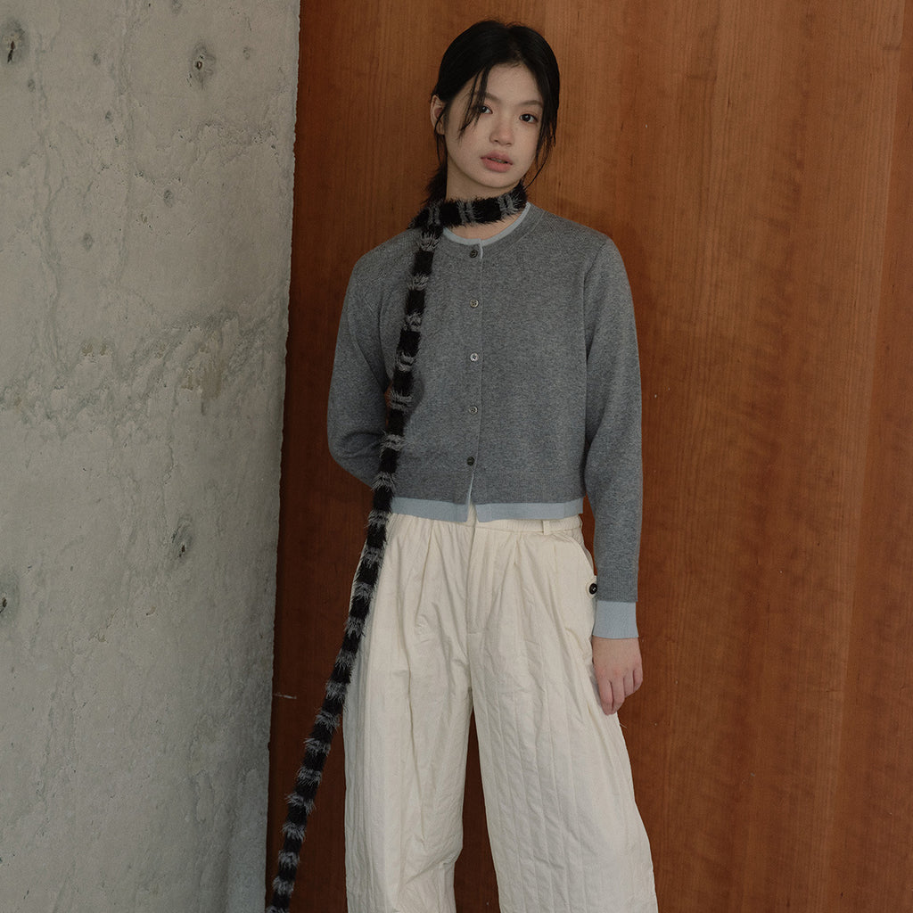 Niche style of design, plush silver ring snake striped thin and narrow scarf for women's spring and summer with concave decoration