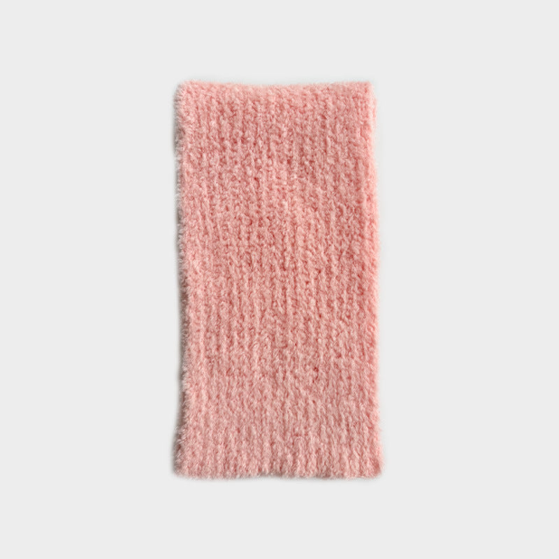 25% wool blended Korean curly hair knitted scarf women's autumn and winter soft atmosphere wool scarf ins