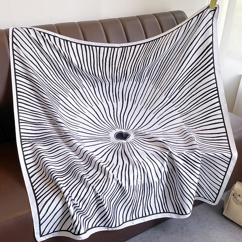 New square scarf, French retro silk scarf, women's twill silk scarf, neck cover, shawl printed scarf, weatherproof