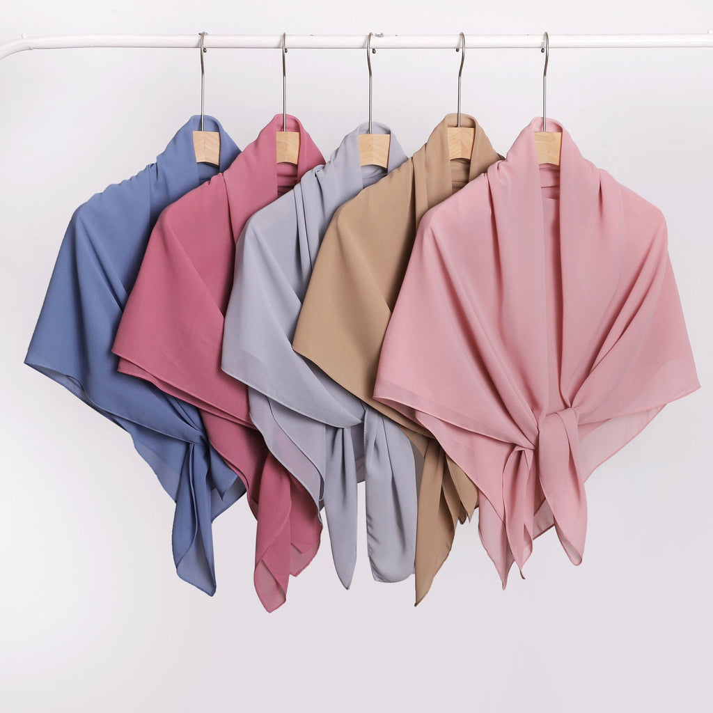 75D pearl chiffon square scarf Middle East headscarf gauze Malaysia Saudi Arabia Dubai cover 110 * 110cm