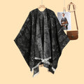 New idyllic ladies double-sided loose beard jacquard warm split fork outer cloak hot cloak