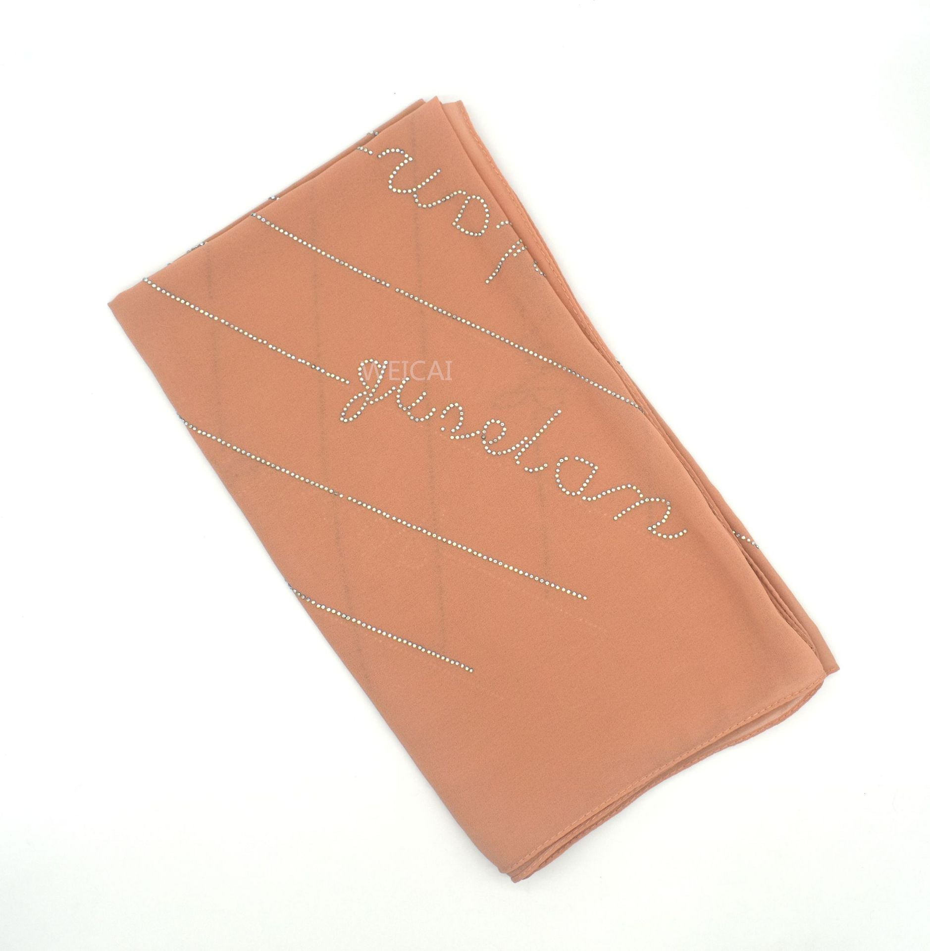 New Solid Color Pearl Chiffon Long Hot Diamond Alphabet Ethnic Scarf Women Shawl