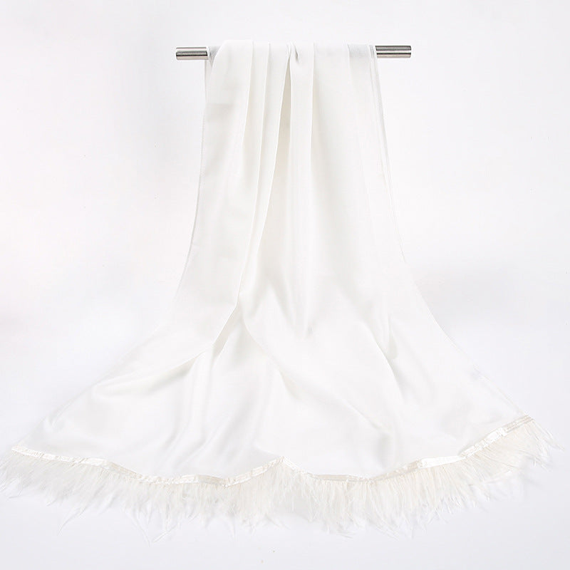 New pearl chiffon scarf feather  Middle East African headscarf hijab