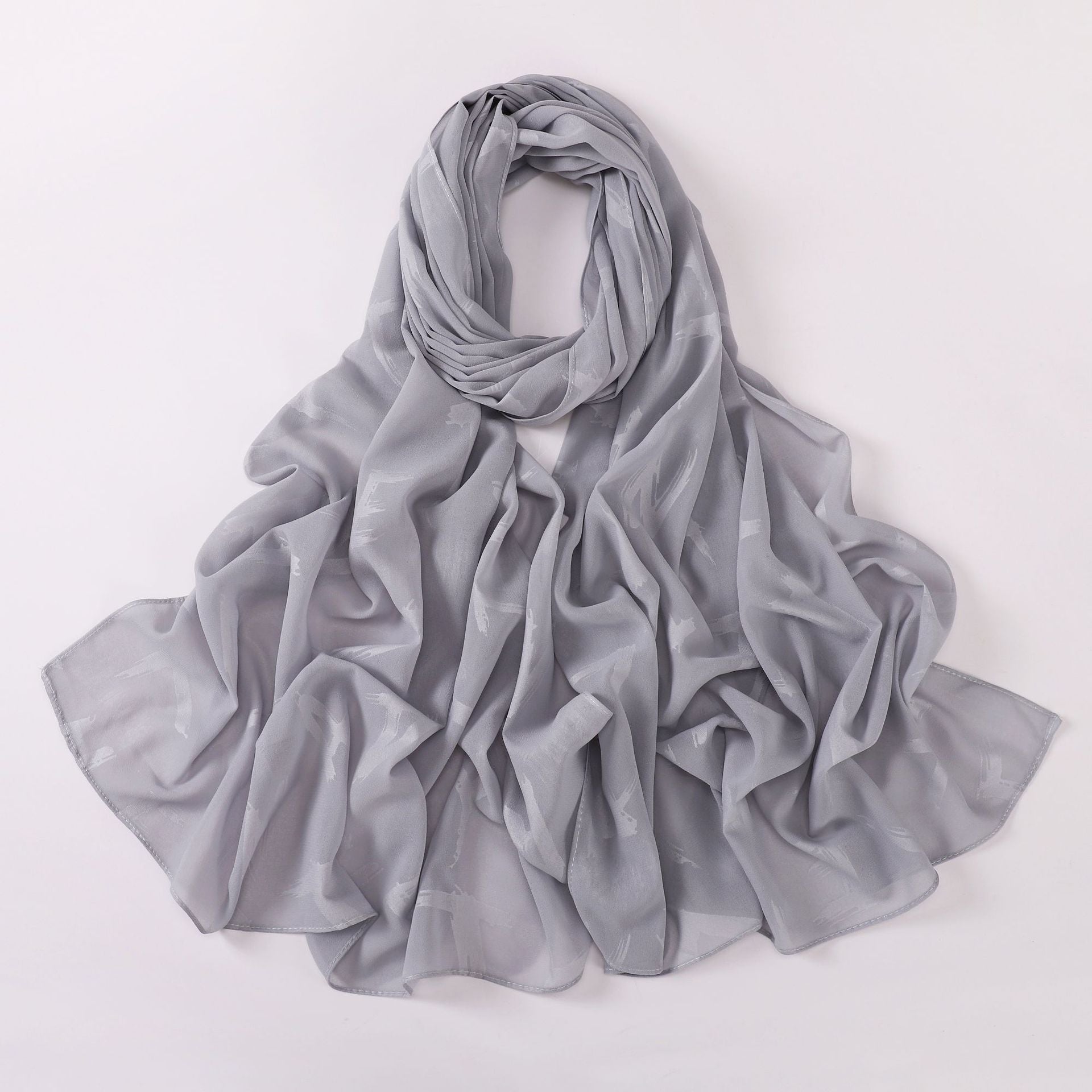 New pearl chiffon letter embossed scarf  scarf Middle East and North Africa headscarf Beach scarf Shawl