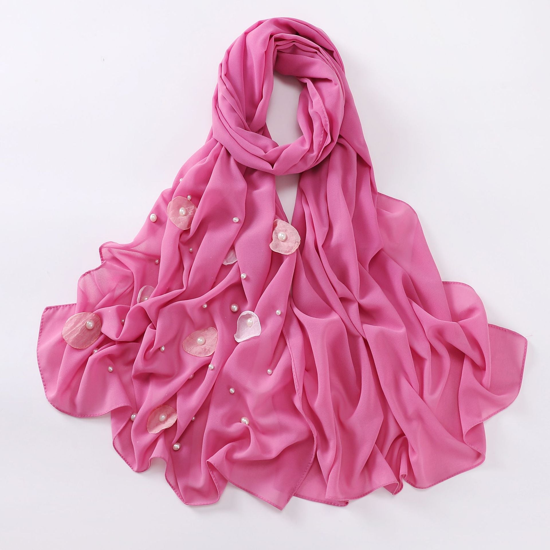 Spring and summer new chiffon scarf women's hijab flower Middle East Malaysia headscarf
